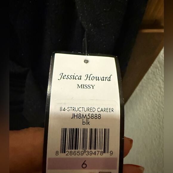 Jessica Howard Black Asymmetrical Ruched Dress - Picture 6 of 8